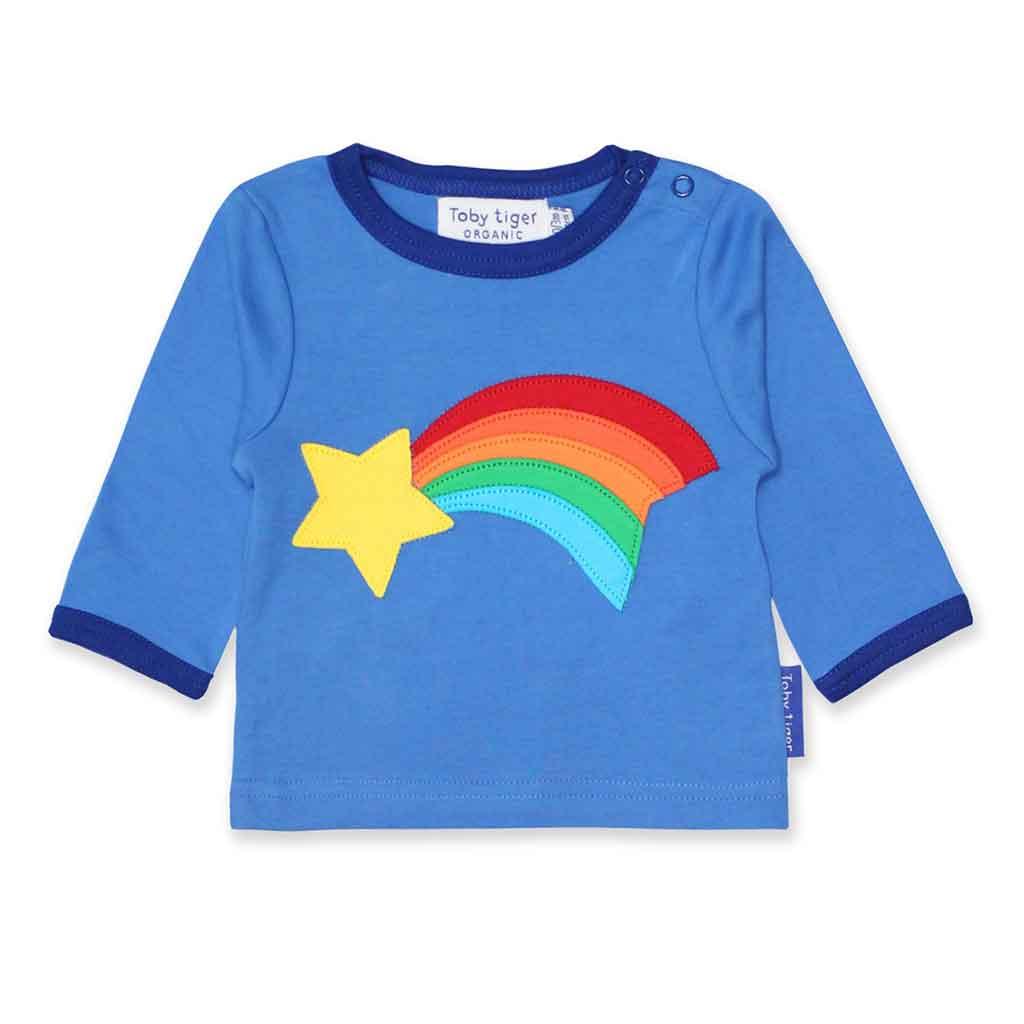 Toby Tiger GOTS Organic Cotton Shooting Star Applique T-Shirt Front Picture